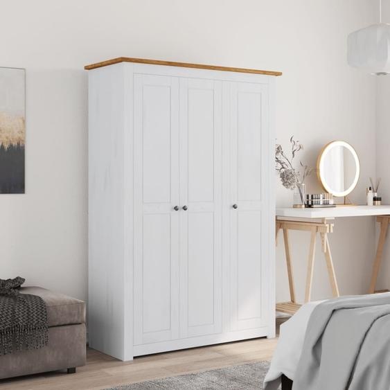 Meubles Armoire 3 portes Blanc 118×50×171,5 cm Pin série Panama - Armoires 282663