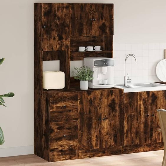 Meubles Armoire de cuisine chêne fumé 95x50x180 cm Bois composite - Armoires de cuisine 3276536