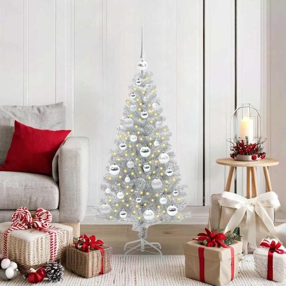 Meubles de haute qualité Arbre de Noël avec 150 LEDs avec support argenté 120 cm PET - 3370163