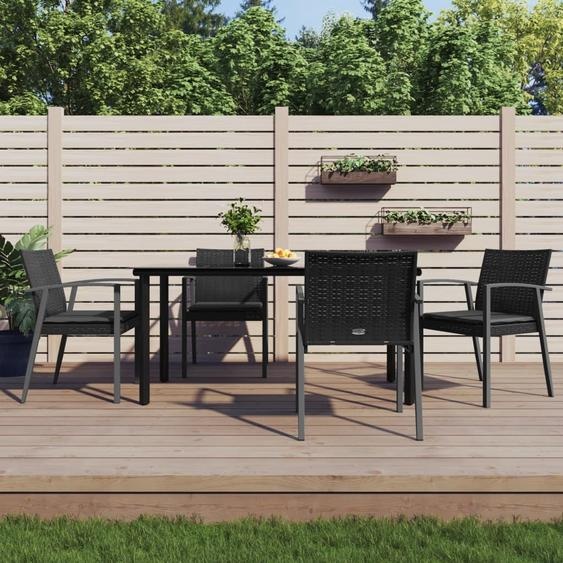 Meubles de jardin design Set de meubles de balcon Ensemble de jardin 5 pièces avec coussins Poly rotin et acier - Garnitures de jardin 2025 Neu1151616 3parcel