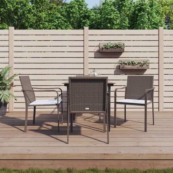 Meubles de jardin pratiques Balcon Ensemble de 5 pièces de jardin avec coussins Poly rotin et acier - Meubles de jardin ,meubles design 7186608 3parcel
