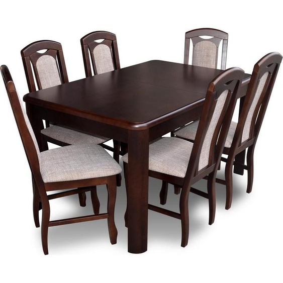 Meubles de salle à manger classiques Ensemble de table en bois Set complet 7pcs. groupe de repas