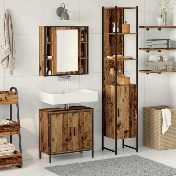Meubles de salle de bain 3 pcs Marron 33 x 33 x 185.5 cm