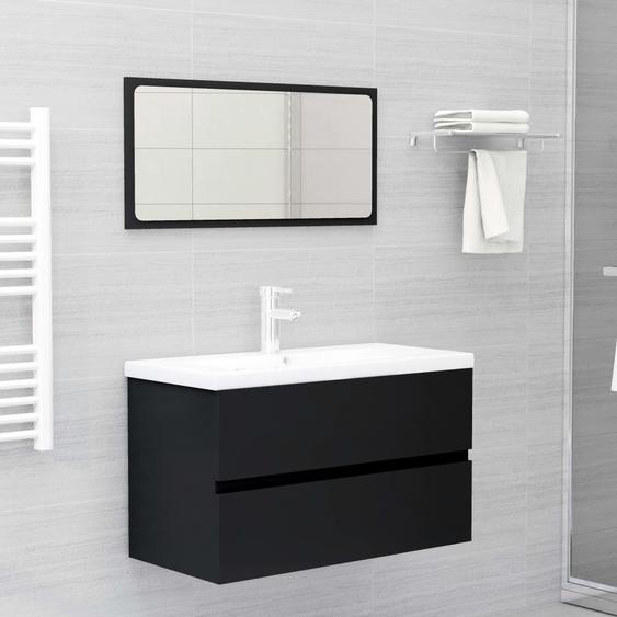 Meubles de salle de bain noir bois dingénierie