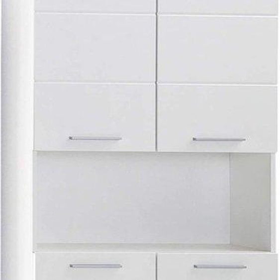Meubles de salle de bains haut de gamme - Meuble de rangement de luxe avec étagères ouvertes - Finition brillante - 73 x 190 x 31 cm