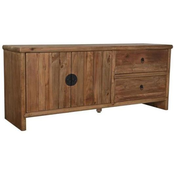 Meuble de télévision - DKD Home Decor - Bois Recyclé - 156 x 44 x 65 cm - Design Oriental - Blanc