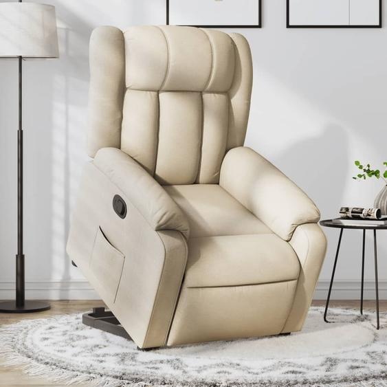 Meubles Fauteuil relax avec releveur Crème Tissu - Fauteuils TV & Relax 3205325