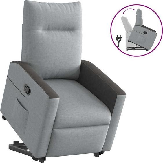 Meubles Fauteuil relax avec releveur Tissu gris clair - Fauteuils TV & Relax 3324052