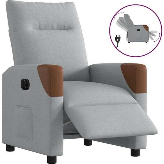 Meubles Fauteuil Relax Electrique Tissu Gris Clair - Fauteuil TV & Relax 3323990