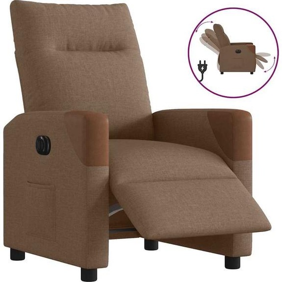 Meubles Fauteuil Relax Electrique Tissu Marron - Fauteuils TV & Relax 3323993