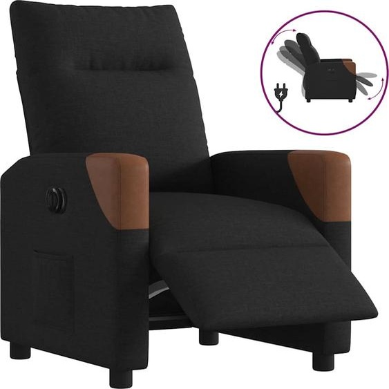 Meubles Fauteuil Relax Electrique Tissu Noir - Fauteuils TV & Relax 3323992