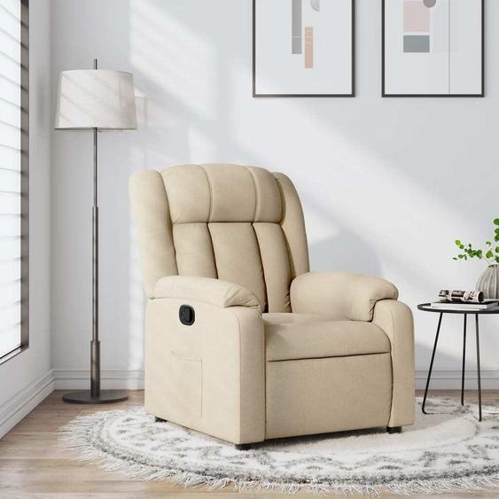 Meubles Fauteuil Relax Tissu Crème - Fauteuils TV & Relax 373583