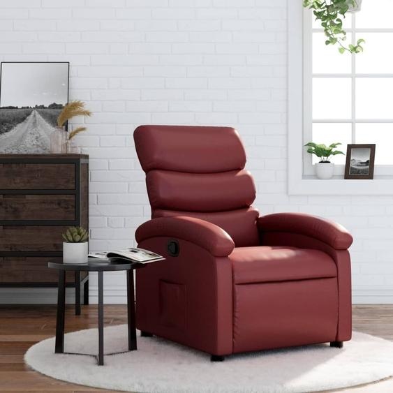 Meubles Fauteuil Relax Vin Rouge Similicuir - Fauteuil TV & Relax 371717