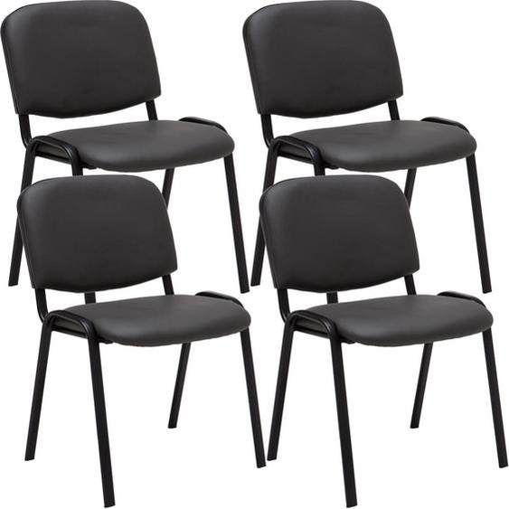 lot de 4 chaises visiteurs Ken similicuir