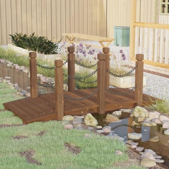 Meubles Pont de jardin avec balustrade à chaîne 150x67x56 cm bois massif épicéa - Ponts de jardin 363358