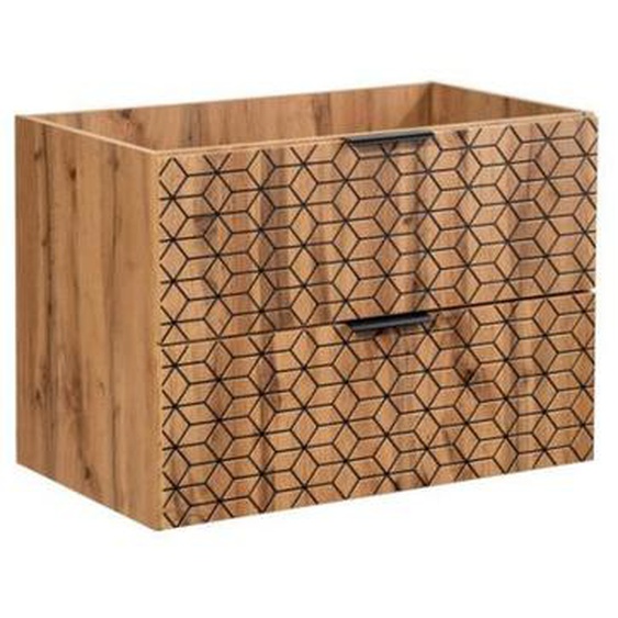 Meuble sous vasque - AC-Déco - Precious Wotan - Bois MDF - 80 cm - 2 tiroirs - A suspendre