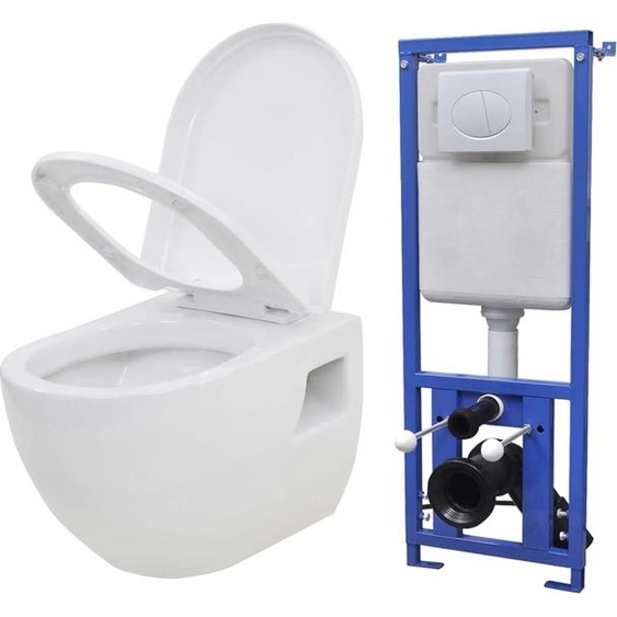 Meubles Toilettes suspendues avec réservoir de chasse encastré Céramique blanche - Autres outils manuels 275791