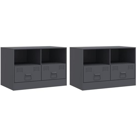 Meubles TV 2 pcs anthracite 67x39x44 cm acier