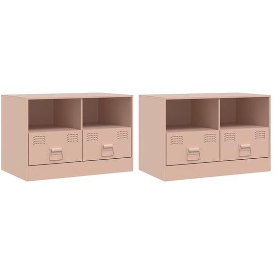 Meubles TV 2 pcs rose 67x39x44 cm acier