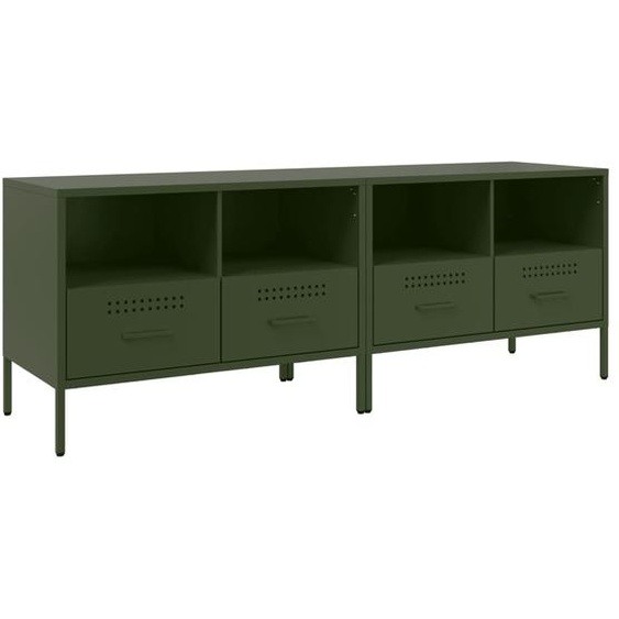 Meubles TV 2 pcs vert olive 68x39x50,5 cm acier