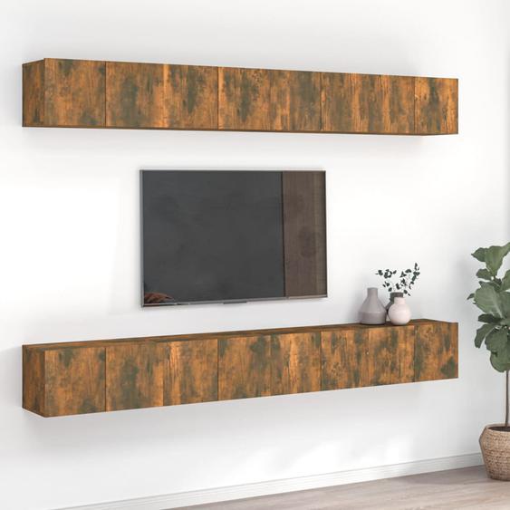 Meubles TV 8 pcs Chêne fumé 60x30x30 cm Bois dingénierie