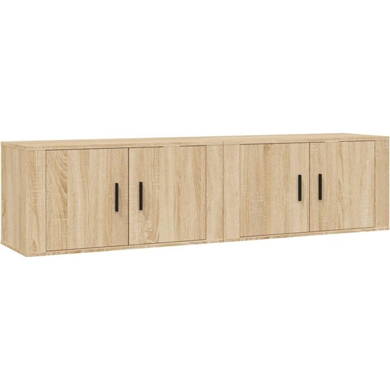 Meubles TV muraux 2 pcs chêne sonoma 80x34,5x40 cm
