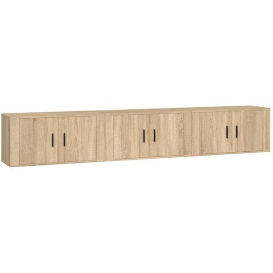 Meubles TV muraux 3 pcs chêne sonoma 80x34,5x40 cm