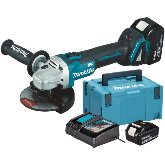 Meuleuse 18V 125mm + 2 batteries 5Ah + chargeur rapide + coffret MAKPAC - MAKITA - DGA504RTJ