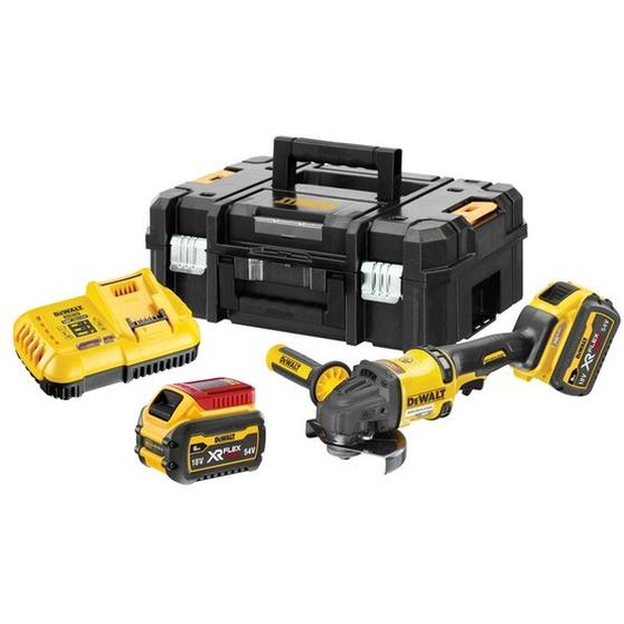Meuleuse 54V/18V XR FlexVolt 125 mm + 2 batteries 2/6Ah + chargeur en coffret TSTAK II DEWALT DCG418T2-QW