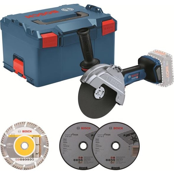 BOSCH Professional 06019H6L02 BOSCH Professional GWS 18V-180 P Kit meuleuse angulaire sans fil 18,0 V, sans batterie
