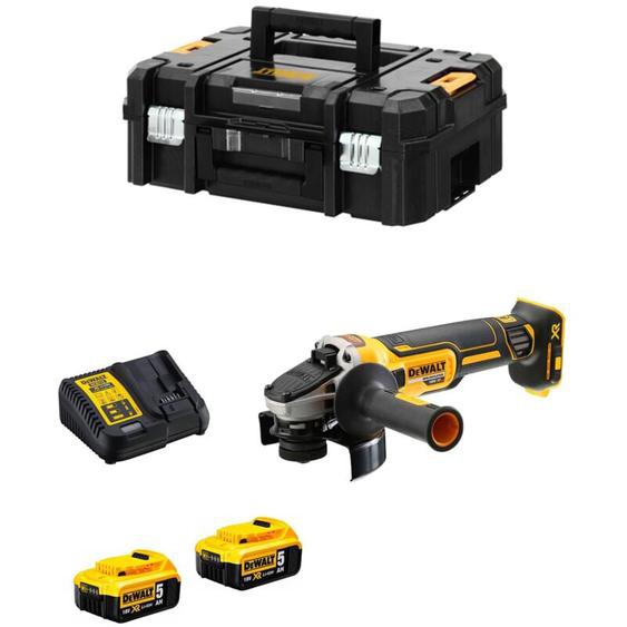 Dewalt - Meuleuse Brushless 18V 125mm + 2 batteries Li-Ion 5Ah + coffret Tstak - DCG405P2