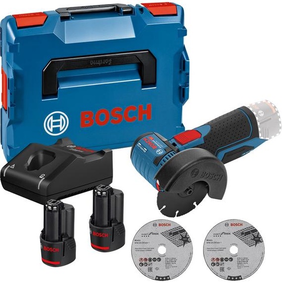 Meuleuse dangle 12V GWS 12V-76 + 2 batteries 3Ah + chargeur + coffret L-Boxx – BOSCH - 06019F200Y