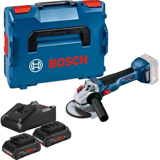 Meuleuse dangle 18V GWS 18V-10 + 2 batteries Procore 4Ah + chargeur + coffret L-Boxx – BOSCH