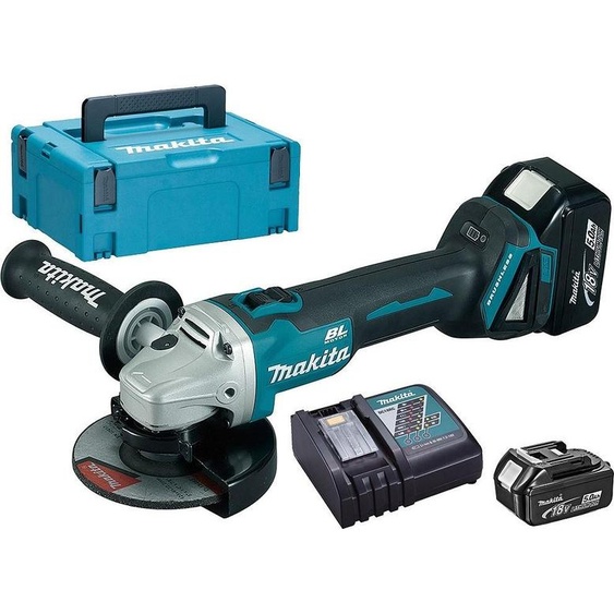 Meuleuse dangle 18V LXT Ø125 mm (2x5,0 Ah) en MAKPAC - MAKITA DGA504RTJ