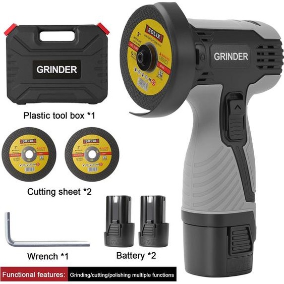 Meuleuse dangle - Mini sans fil - 16,8 V Li-Ion - Polissage et découpe - Batterie rechargeable incluse - e CE - Bleue