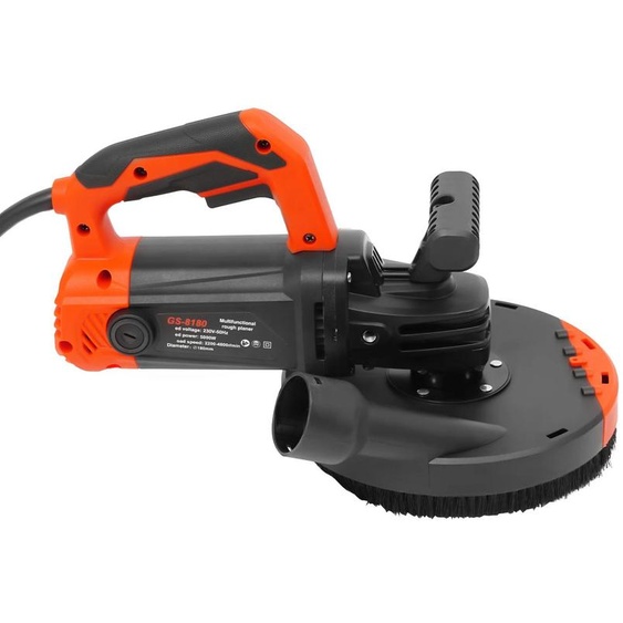 Meuleuse pour béton - Meuleuse dangle pour sols et murs - 6 vitesses - Moteur électrique en cuivre de 5000W - Électrique avec prise EU - Noir et rouge