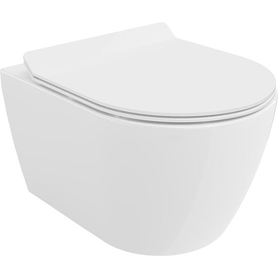 Mexen Carmen Cuvette de WC sans rebord avec plaque mince à chute lente, duroplast, blanc - 30880100