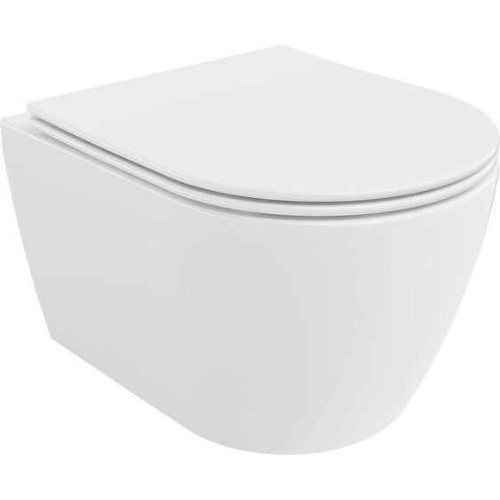 Mexen Carmen Cuvette de WC sans rebord avec plaque mince à chute lente, duroplast, blanc - 30880400