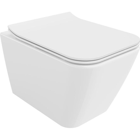 Mexen Cube Cuvette sans rebord avec plaque mince à chute lente, duroplast, blanc - 30924000