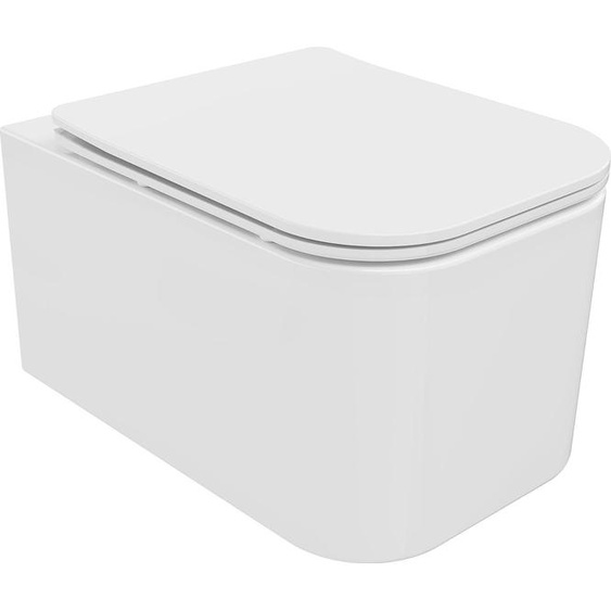 Mexen Elis cuvette de WC sans rebord avec plaque mince à chute lente, duroplast, blanc - 30910600