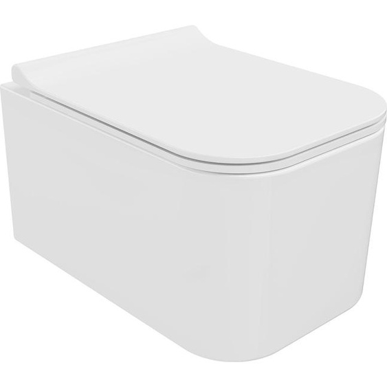 Mexen Elis cuvette de WC sans rebord avec plaque mince à chute lente, duroplast, blanc - 30910700