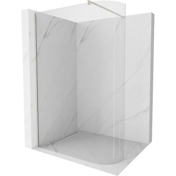 Mexen Kioto Curved Walk-in shower wall 140 x 200 cm, verre clair 8 mm, nickel brossé - 800-140-101-97-06