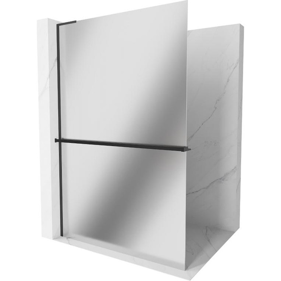 Mexen Kioto+ L paroi de douche avec tablette 120 x 200 cm, miroir, noir - 800-120-123-70-50