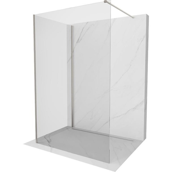 Mexen Kioto Paroi de douche à litalienne 125 x 90 cm, transparent, nickel brossé - 800-125-212-97-00-090