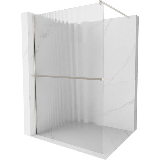 Mexen Kioto+ paroi de douche avec étagère Walk-in 140 x 200 cm, verre dépoli, nickel brossé - 800-140-121-97-09