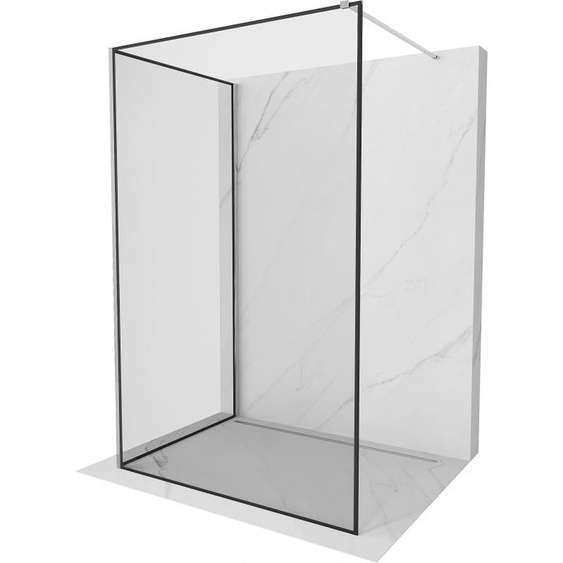 Mexen Kioto Paroi de douche Walk-in 120 x 80 cm, motif noir, chrome - 800-120-212-01-70-080