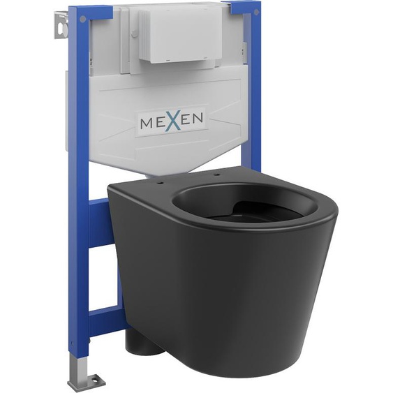 Mexen Kit WC sur pied Felix XS-F avec cuvette Rico, Noir mat - 6803372XX85