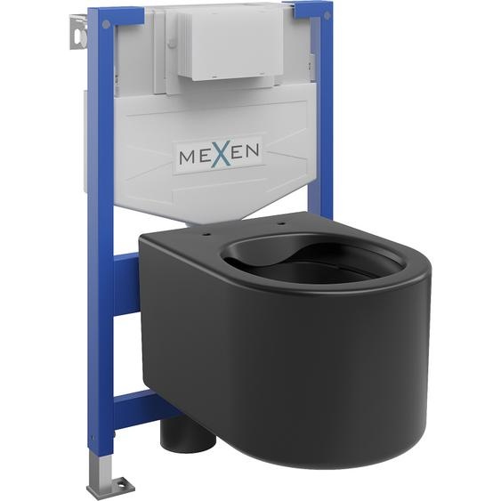 Mexen Kit WC sur pied Felix XS-F avec cuvette Sofia, Noir mat - 6803354XX85