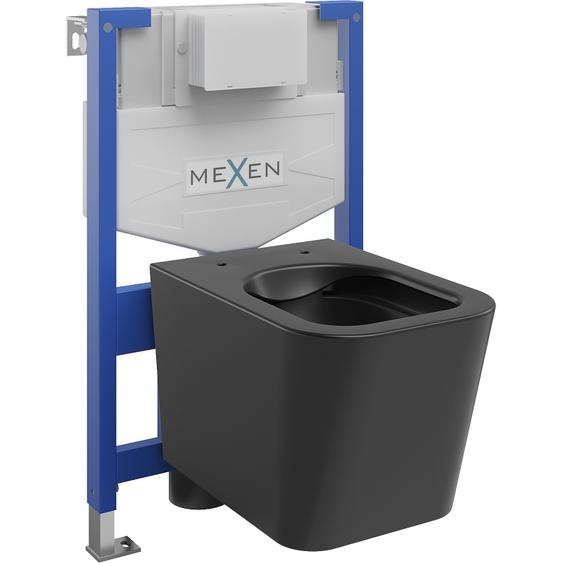 Mexen Kit WC sur pied Felix XS-F avec cuvette Teo, Noir mat - 6803385XX85