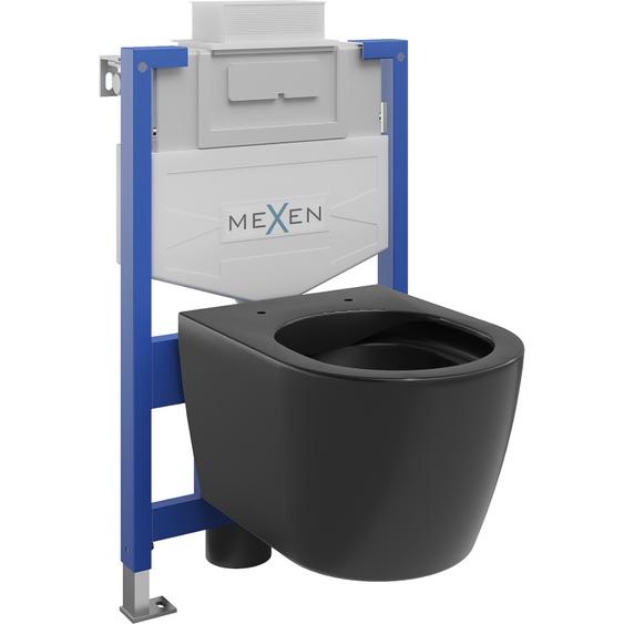 Mexen Kit WC sur pied Felix XS-U avec cuvette Carmen, Noir mat - 6853388XX85